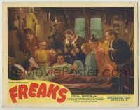 1y018 FREAKS LC R49 Tod Browning classic, great image of many top cast members around bed!
