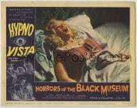 1y167 HORRORS OF THE BLACK MUSEUM LC #7 '59 June Cunningham in bed has FEAR beyond belief!
