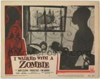 1y045 I WALKED WITH A ZOMBIE LC #8 R56 Lewton & Tourneur, Dee in bed by shadow of Darby Jones!