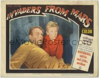 1y088 INVADERS FROM MARS LC #5 '53 best close up of scared Leif Erickson & Jimmy Hunt!