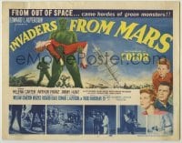 1y087 INVADERS FROM MARS TC '53 classic, art of hordes of green monsters from outer space!