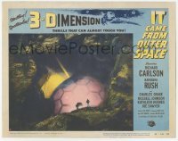 1y083 IT CAME FROM OUTER SPACE 3D LC #5 '53 Ray Bradbury classic sci-fi, far shot of man by ship!