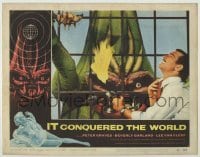 1y120 IT CONQUERED THE WORLD LC #5 '56 Roger Corman, AIP, c/u of man attacking monster with fire!
