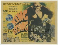 1y001 KING KONG TC '33 great art of him holding Fay Wray + inset images & taglines, ultra rare!