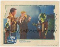 1y069 MAN FROM PLANET X LC #7 '51 Edgar Ulmer, c/u of Robert Clarke & Roy Engel w/ alien by ship!