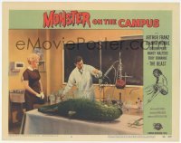 1y164 MONSTER ON THE CAMPUS LC #3 '58 Arthur Franz & Joanna Moore in lab with giant dead fish!