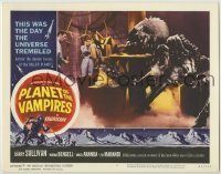 1y224 PLANET OF THE VAMPIRES LC #6 '65 Mario Bava, wild image of giant monster in foggy room!