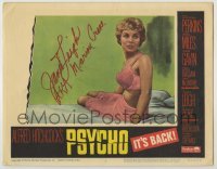 1y184 PSYCHO signed LC #7 R65 by Janet Leigh, who wrote AKA Marion Crane, Alfred Hitchcock classic!