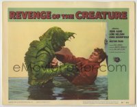1y097 REVENGE OF THE CREATURE LC #7 '55 c/u of John Bromfield in water attacked by the monster!