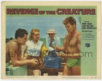 1y098 REVENGE OF THE CREATURE LC #2 '55 great c/u of guys in swimsuits injecting clam with serum!