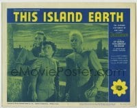 1y108 THIS ISLAND EARTH LC #7 R64 best close up of Jeff Morrow, Faith Domergue & Rex Reason!