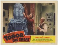 1y099 TOBOR THE GREAT LC #8 '54 Charles Drake creating the funky robot with human emotions in lab!
