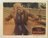 1y117 WEREWOLF LC '56 best close up of Steven Ritch as the wolf-man snarling on street!