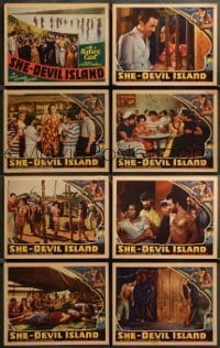 1y025 SHE-DEVIL ISLAND 8 LCs '36 wacky Mexican fantasy of a women-only island and a male intruder!