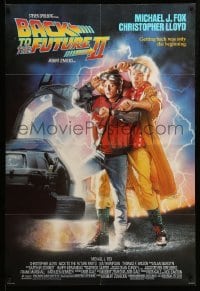 1z379 BACK TO THE FUTURE II DS 1sh '89 art of Michael J. Fox & Christopher Lloyd by Drew Struzan!