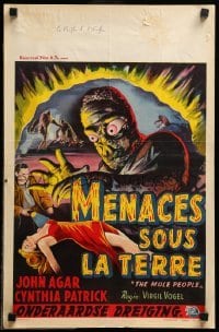 1z061 MOLE PEOPLE Belgian '56 great different art of monsters & sexy girl, Universal horror!