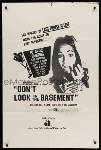 1z400 DON'T LOOK IN THE BASEMENT 1sh '73 psycho slasher, the day the insane took over the asylum!