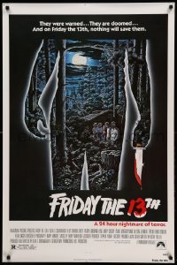 1z300 FRIDAY THE 13th 1sh '80 great Alex Ebel art, slasher classic, 24 hours of terror!