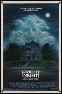 1z301 FRIGHT NIGHT 1sh '85 Sarandon, McDowall, best classic horror art by Peter Mueller!