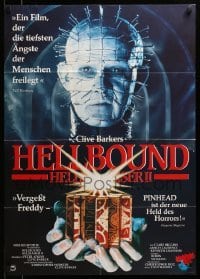 1z361 HELLBOUND: HELLRAISER II German '89 Clive Barker, close-up of Pinhead, he's back!