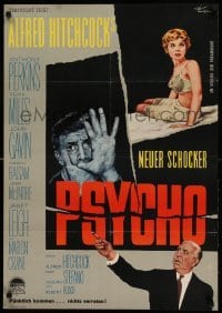 1z368 PSYCHO German '60 art of Janet Leigh, Anthony Perkins AND Alfred Hitchcock by Rolf Goetze!