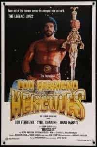 1z303 HERCULES int'l 1sh '83 Lou Ferrigno with huge sword is the strongest man on Earth!