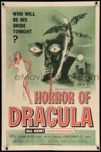 1z432 HORROR OF DRACULA green 1sh '58 Hammer vampire, Joseph Smith art of monster & sexy girl!