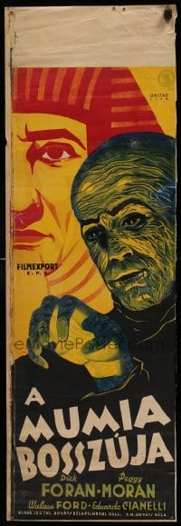 1z058 MUMMY'S HAND Hungarian 13x37 '42 Universal horror, different art of monster & Pharaoh, rare!
