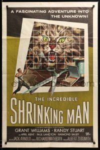 1z442 INCREDIBLE SHRINKING MAN 1sh '57 Jack Arnold classic, wonderful Reynold Brown sci-fi art!