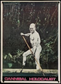 1z051 CANNIBAL HOLOCAUST export Italian 1sh '82 different image of naked native with spear!