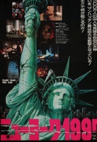 1z185 ESCAPE FROM NEW YORK Japanese '81 John Carpenter, great c/u art of the Statue of Liberty!