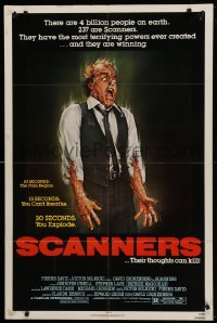 1z475 SCANNERS 1sh '81 Cronenberg, in 20 seconds your head explodes, their thoughts can kill