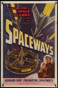 1z479 SPACEWAYS 1sh '53 Hammer sci-fi, the screen's 1st story of the space islands in the sky!