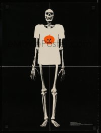 1z280 SCHOLASTIC 18x24 special '83 great image of skeleton wearing T-shirt with jack-o-lantern!
