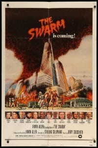 1z484 SWARM style B 1sh '78 directed by Irwin Allen, all-star cast, killer bee attack is coming!