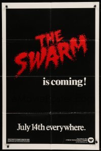 1z485 SWARM teaser 1sh '78 horror directed by Irwin Allen, killer bee attack is coming!