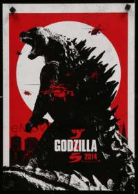 1z147 GODZILLA 2-sided advance Japanese 14x20 '14 cool different monster images on each side!