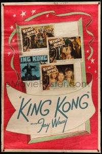 2a218 KING KONG local theater 40x60 R56 created using reissue scene lobby cards with great images!