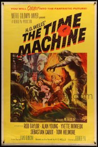 2a224 TIME MACHINE style Y 40x60 '60 H.G. Wells, George Pal, great Reynold Brown art, ultra rare!