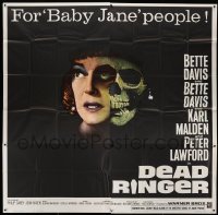 2a104 DEAD RINGER 6sh '64 creepy close up of skull & Bette Davis, for Baby Jane people!