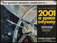 2a230 2001: A SPACE ODYSSEY Cinerama premiere British quad '68 Kubrick, space wheel art, ultra rare!