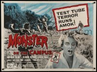 2a234 MONSTER ON THE CAMPUS British quad '58 test tube horror runs amok, wacky different image!