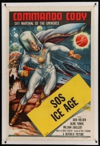 2a154 COMMANDO CODY linen chapter 9 1sh '53 Sky Marshal of the Universe, cool art, SOS Ice Age!