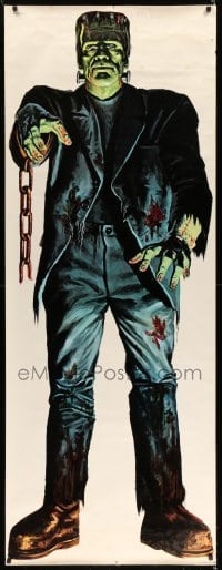 2a203 FRANKENSTEIN 26x69 commercial poster '60s great full-length art of the most famous monster!