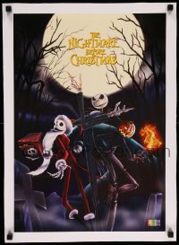 2a137 NIGHTMARE BEFORE CHRISTMAS linen 15x21 Chilean commercial poster '00 Jack in Santa costume!