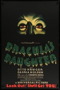2a258 DRACULA'S DAUGHTER S2 recreation 1sh 2000 Gloria Holden in title role, great close-up art!