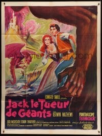 2a056 JACK THE GIANT KILLER French 1p '62 different Grinsson fantasy art of Mathews & dragon!