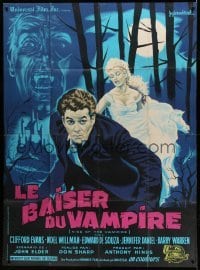 2a058 KISS OF THE VAMPIRE French 1p '63 Hammer, great different horror art by Guy Gerard Noel!