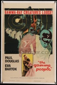 2a163 GAMMA PEOPLE linen 1sh '56 G-gun paralyzes nation, great image of hypnotized Gamma people!