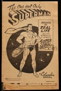 2a018 SUPERMAN herald '48 filled with comic strip art for this Columbia serial, cool & ultra rare!